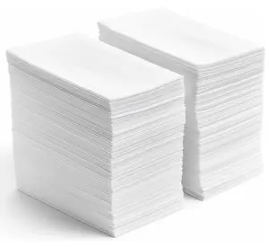 Linen Feel Disposable Napkins, Hand Towels for Bathroom, Weddings, Parties and Dinners, White, 50 Pack