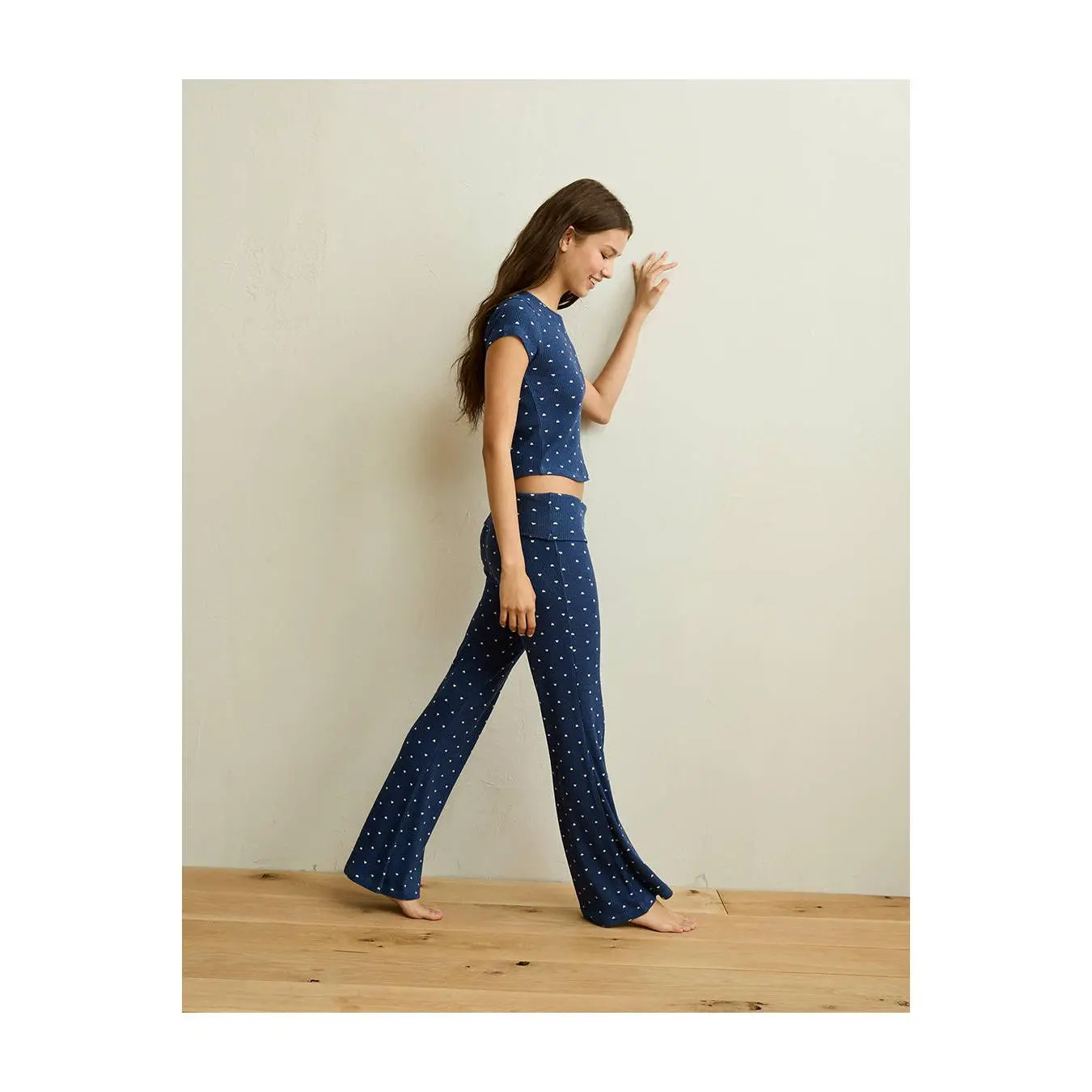 AE Luxe Plush Waffle Foldover Flare Pant