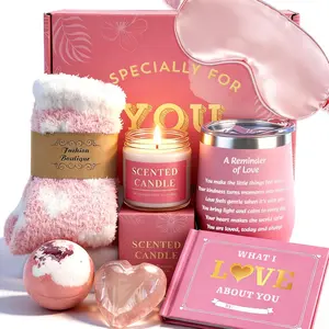 The Perfect Pink Gift for Her, Cozy Relaxing Gift with Tumbler,  Love Book & More, Valentines Day Gift for Wife Girlfriend Mom Sister Daughter