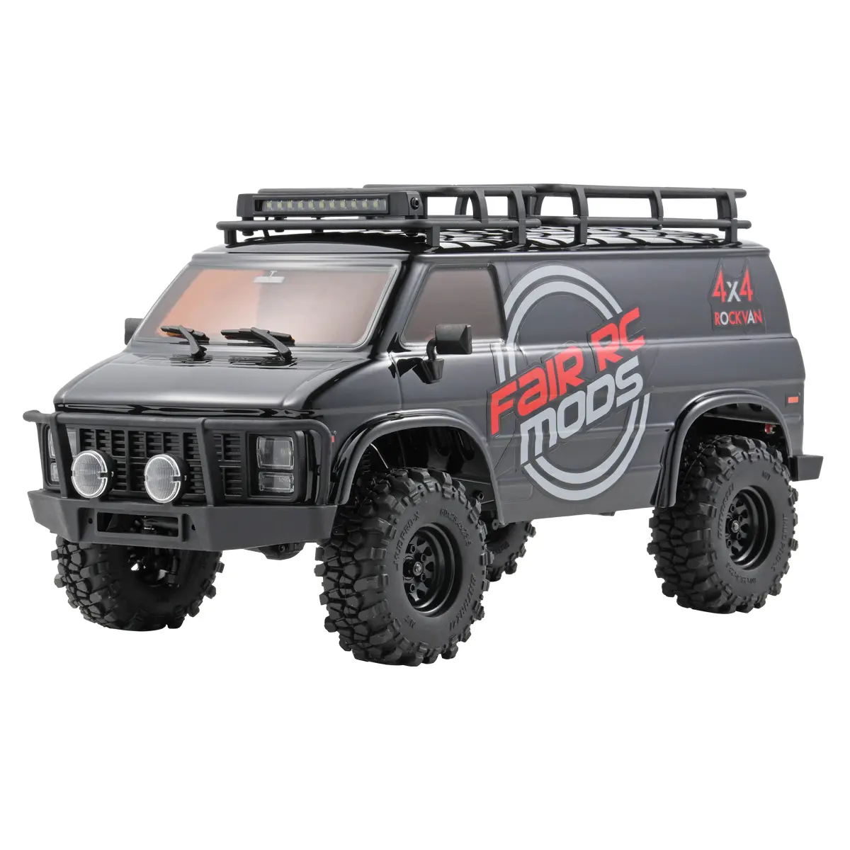 FairRC 1/18 CR18P EVO-V2 High Performance Black Mod RTR Rock Van, Fast RC Car with Portal Axles, RC Controlled Vehicle, Ideal for Kids & Adults, New Year Gift Toy