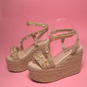 Alicia Colombian Sandals Open Toe Velcro Buckle Closure 12 cm Jute Handcrafted Comfortable for Normal & Wide Feet Summer Footwear