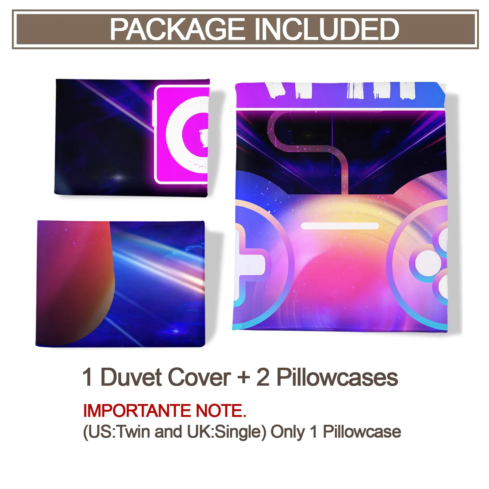 Cool Gaming Controller Pattern Sheet Set with Pillowcase, Soft Polyester Fiber Bedding, Zipper Closure, Breathable, All Seasons Use Cool Gaming Controller Pattern Sheet Set with Pillowcase, Soft Polyester Fiber Bedding, Zipper Closure, Breathable, All Seasons Use