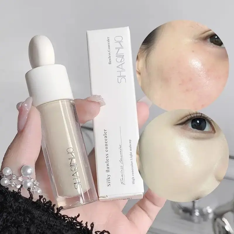 Silky seamless flawless concealer liquid, Hydrating, covers acne marks, dark spots, dark circles, and tear troughs, moisturizing and smooth with long-lasting wear, brightens the face, available as liquid/pen/cream, suitable for all light beige skin tones