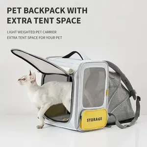 Expandable Cat Backpack Carrier | Ventilated Tent Style for Travel | Comfortable & Safe Pet Carrier Bag