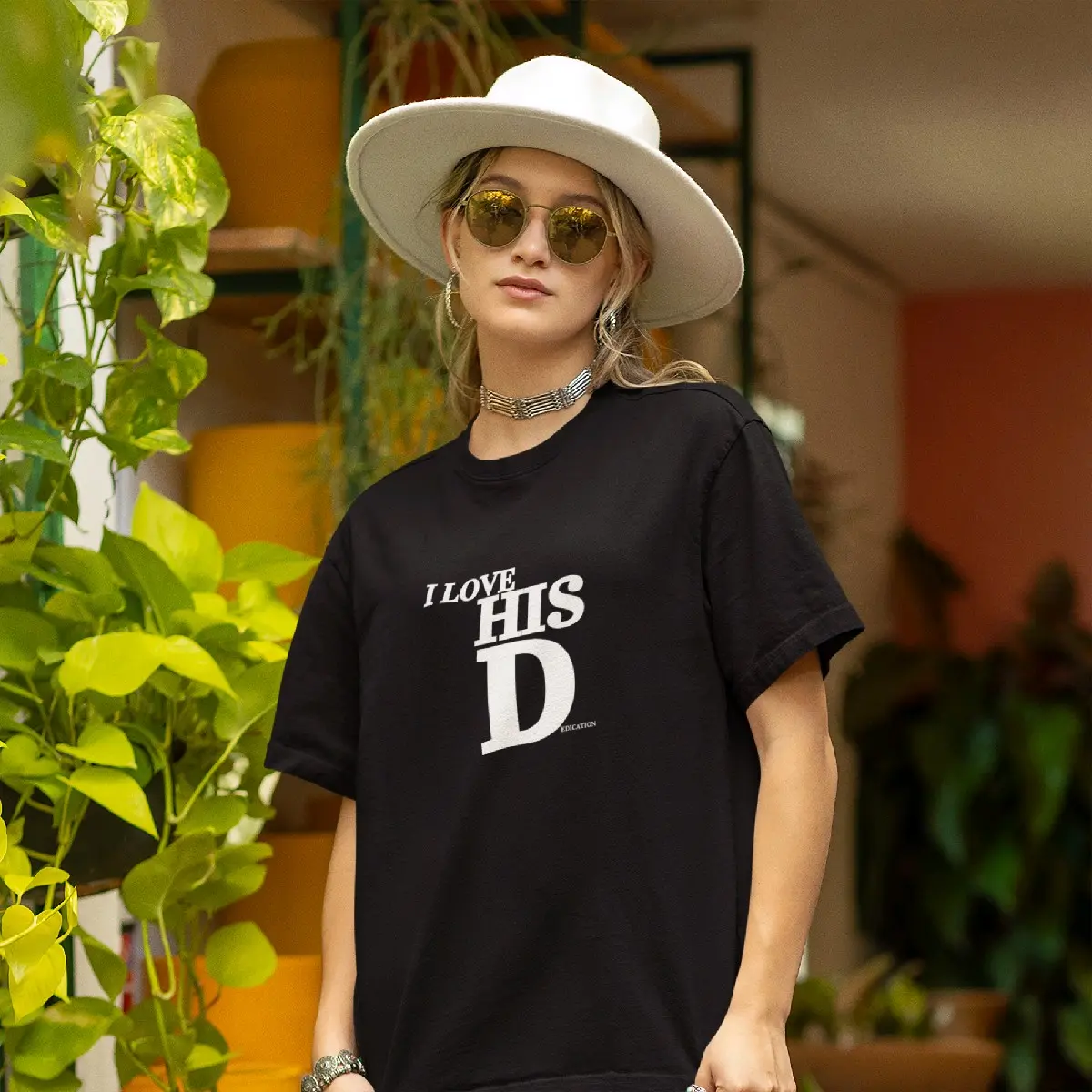 I Love His Dedication T-Shirt, Playful Partner Appreciation Tee, Gift for Her, Unique Tribute to His Commitment, Humorous Romantic Shirt"