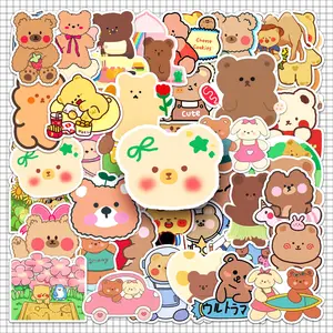 Cute Cartoon Bear Pattern Sticker, 100pcs/set Waterproof Self Adhesive Decor Paper, Decor Sticker for Gift Greeting Card Water Bottle Laptop Phone, Ornaments