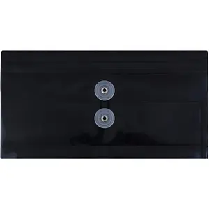 Plastic Envelopes with Button & String Tie Closure #10 Business Booklet 5 1/4 x 10 Black 3/pack