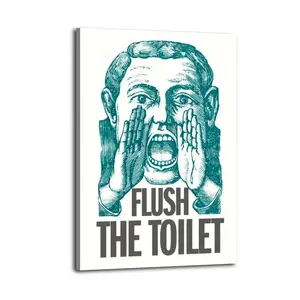 Rush The Toilet Poster Bedroom Aesthetic Decorative Painting Printed Product Aesthetic Art Living Room Poster Painting Wall Home Art Decoration room bedroom kitchen