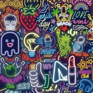 140 PCS Neon Aesthetic Vinyl Stickers – Waterproof Cool Stickers for Kids, Teens & Adults | Laptop, Water Bottle, Scrapbooking & DIY Decor