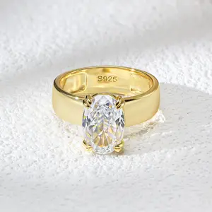 Solarii Solitaire Oval Cut White Stone 4.0ct 5A Cubic Zirconia CZ 925 Sterling Silver Engagement Ring for Women,Promise Bridal Ring,Daily,Travel,Gift Ideas,Anniversary Ring