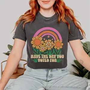 FDT Have The Day You Voted For Shirt - Comfortable Cotton, Fits Medium, Suitable for Women, Casual Wear, Leftist Style Breathable Fabric Top Womenswear