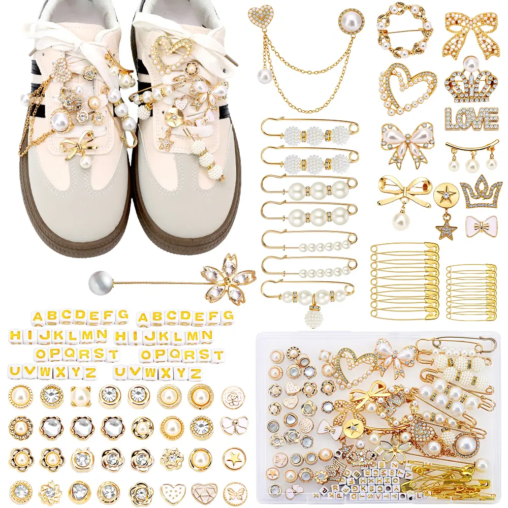 Auliand Y2K Junk Charms Kit 132PCS, Cute Pins, Pearls & Bows for Socks & Sneakers Auliand Y2K Junk Charms Kit 132PCS, Cute Pins, Pearls & Bows for Socks & Sneakers