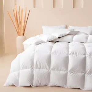 California King Size Feather Down Fiber Comforter Fluffy Duvet Insert, All Season White Cover Luxury Hotel Bed Comforter with Corner Tabs, 104x96 Inch