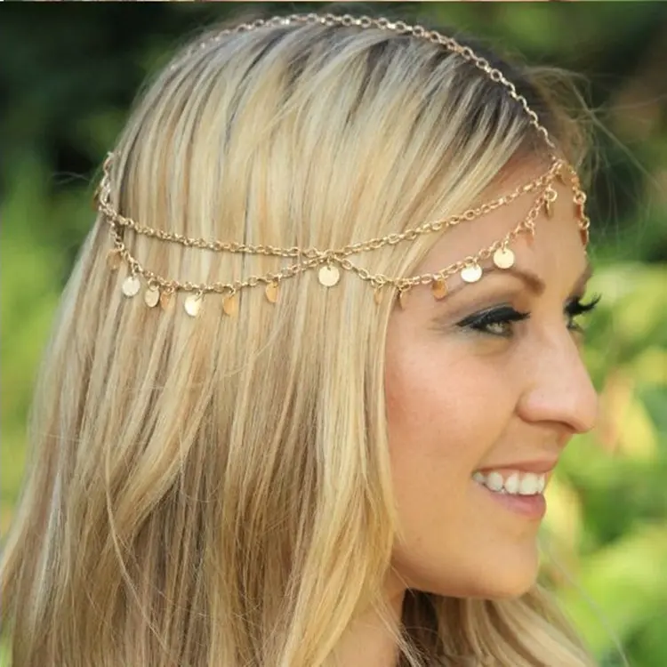 Metallic Fringe Headband - Disco Wave & Sequins Hair Accessory