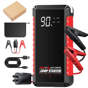 Aneeon 800a Portable Car Starter, Emergency Power Booster, 6400mah USB Charger, LED Flashlight, Digital Display, Car Tool Kit, for Gasoline & Diesel Cars, Automotive Accessories