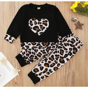 Ma&Baby Infant Toddler Baby Girl Leopard Clothing Outfit Long Sleeve Top Pants Autumn Winter Kids Clothes Set