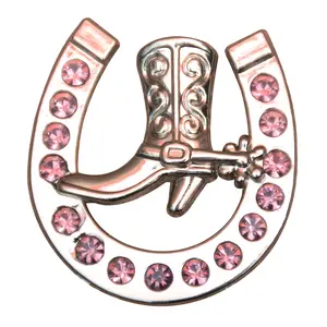 HILASON Western Screw Back Concho Amethyst Horseshoe Boots Crystals Light Color | Bridle Conchos Slotted