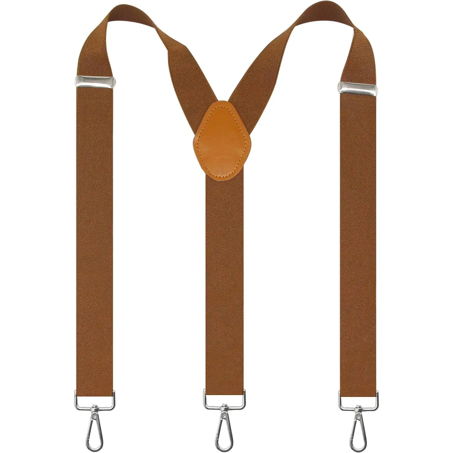 Suspenders for Men 3 Swivel Hooks 1.4 Inch Wide Adjustable Elastic Braces with Heavy Duty Belt Loops