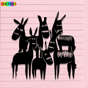 1pc Avant - Garde Donkey Metal Wall Art, Avant - Garde Donkey Statue Mural, Iron Craft, Perfect for Living Room, Garden, Zoo Corner Decor, Artistic Metalwork, Silhouette wall decor, Christmas Decor, Ideal Gift for Trend Seekers
