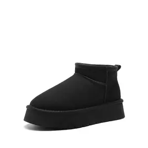 Dream Pairs Women's Faux Fur Lined Slip On Snow Boots Fluffy Soft