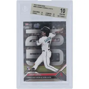 Corbin Carroll Arizona Diamondbacks 2023 Topps Now 1st Rookie in MLB History w/ 25 HRs & 50 Sbs 09.20.23 #898 BGS Authenticated 10 Rookie Card - 10,10,10,9.5 Subgrades