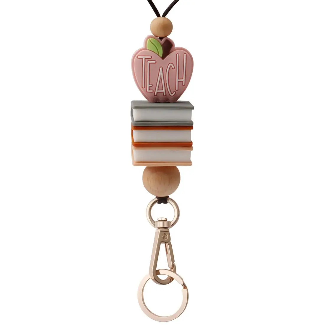 Teacher Lanyard for ID Badge Holder and Keys, Super Cute Silicone Beaded Lanyard for Women, Safety, Affordable Teacher Gift