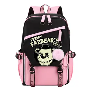 Women's FNAF Backpacks Cute Bag Waterproof and Dirty Resistant Backpack Suitable for Business Travel and Sports Outings -Pink