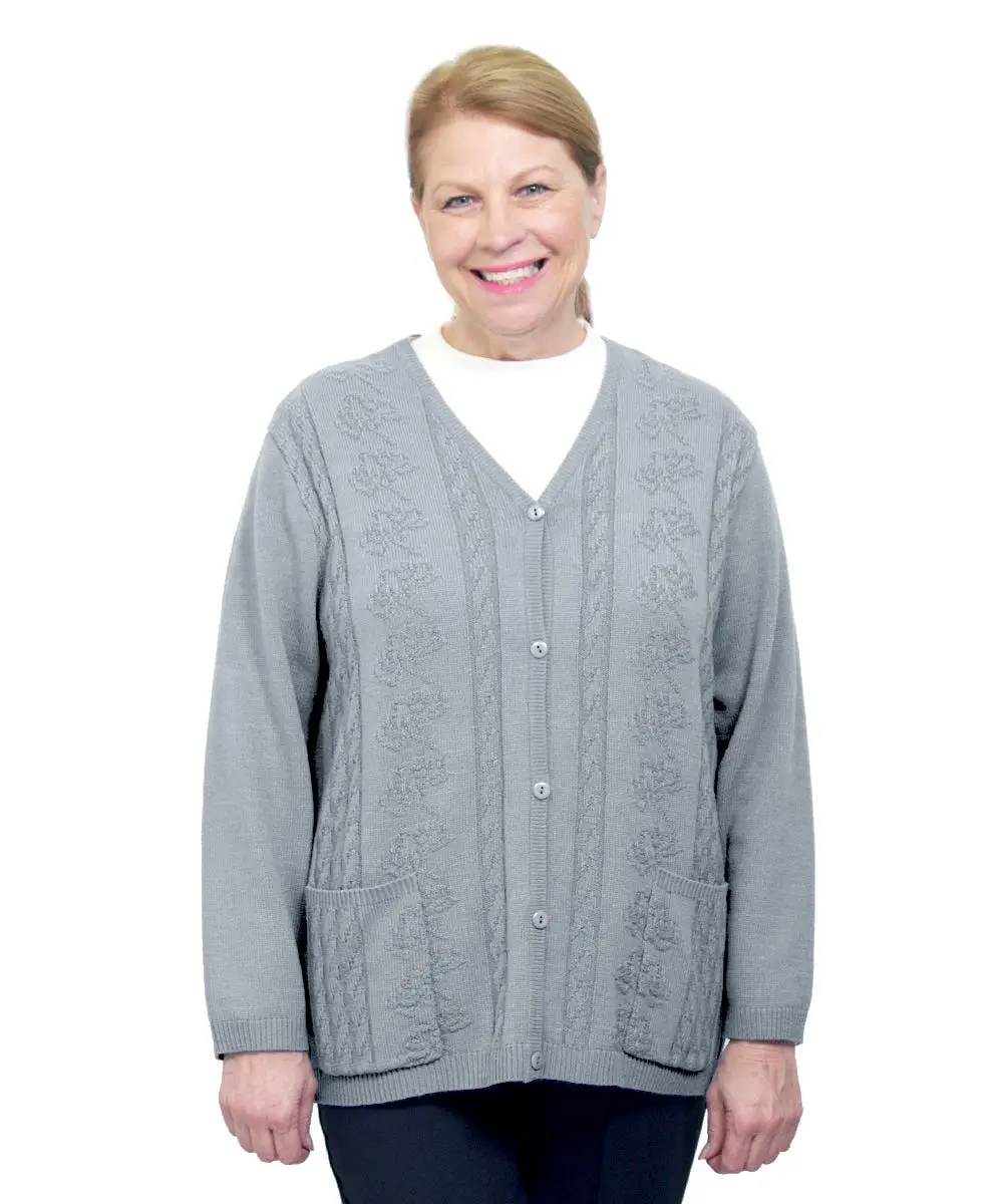 Women's Soft Open Back Knit Cardigan Sweater Tops with Pockets - Nursing Snap Closure, Clearance