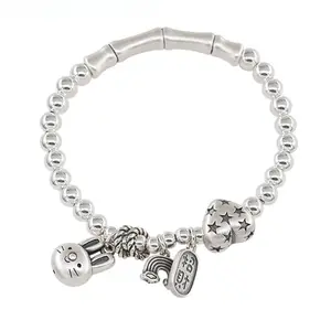 Romantic Heart & Rabbit Charm Bracelet for Women, 925 Sterling Silver Jewelry, Dainty Cute Animal Design, Perfect Birthday, Anniversary & Daily Wear Gift, Trendy Layering Accessory for Party & Casual Outfits