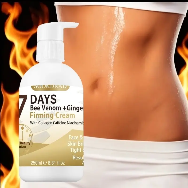 7-Day Revitalizing Firming Cream, Bee Venom, Ginger, Collagen, Caffeine, Niacinamide, Moisturizing, Brightening, Face & Neck, 250ML, Dry Skin, Morning Care