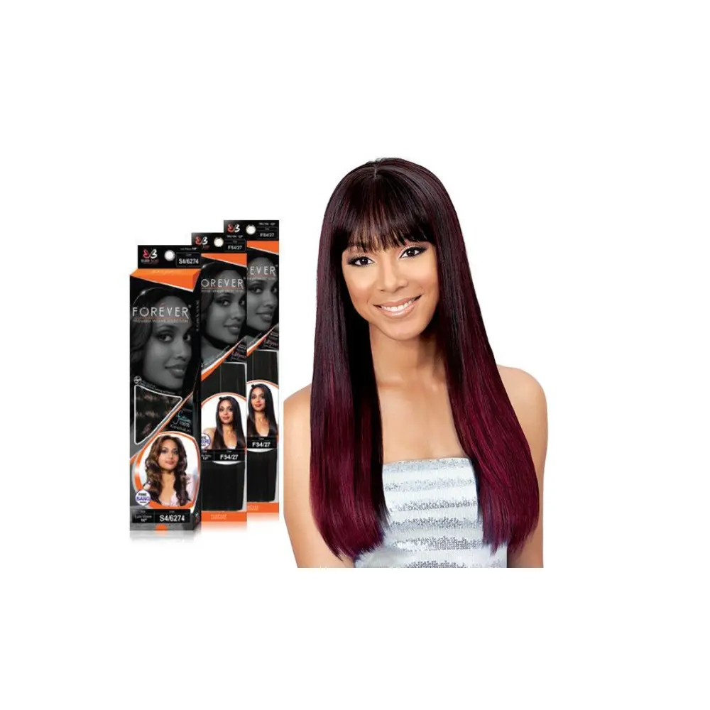 Bobbi Boss Forever Premium Weave Synthetic Full Machine Wig - Adult Silky Yaky Synthetic Hair, 12 in Plus Free 12"+Closure, 12 Inches Plus Free Closure, Artificial Wig, Glueless Yaki Wig