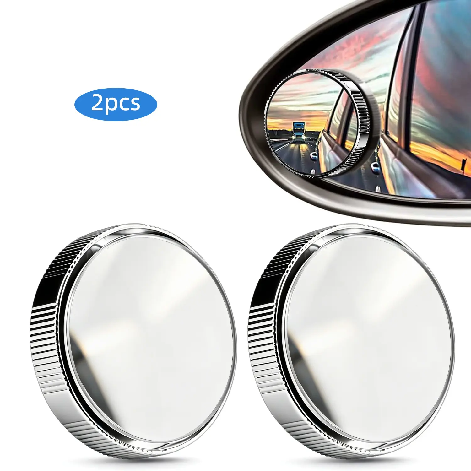 2PCS Suction Cup Blind Spot Mirrors, 360° Adjustable HD Wide-Angle Car Rearview Mirrors