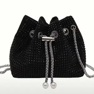 Sequin black mini shoulder bag