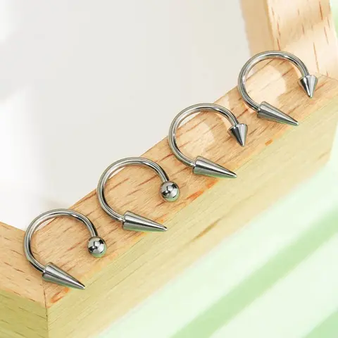 Oufer 4PCS 316L Stainless Steel Horseshoe Septum Jewelry - Basic 8mm/10mm Chic Body Jewelry, Non-Tarnish Snakebites Piece for Nose Piercing & Daily Wear