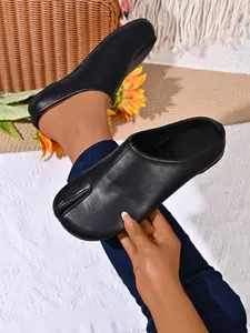2026 New Soft Leather Mules, Lazy One-Step Slip-On Shoes, Versatile Outdoor Wear, Comfortable and Stylish Footwear for Everyday Use
