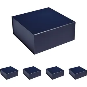 -  es with  for Presents 6"x6"x2.75" - Matte, Collapsible  Closure   - Groomsmen & Bridesmaid Proposal es, Wedding, PR, Birthdays, Holidays (Navy)