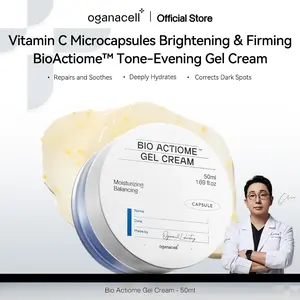 Oganacell Ultra Firming Gel Cream with Vitamin C Microcapsules - 1.69 fl oz K-Beauty Glass Skin Moisturizer for Pore Refining & Anti-Aging  | Korean Skincare