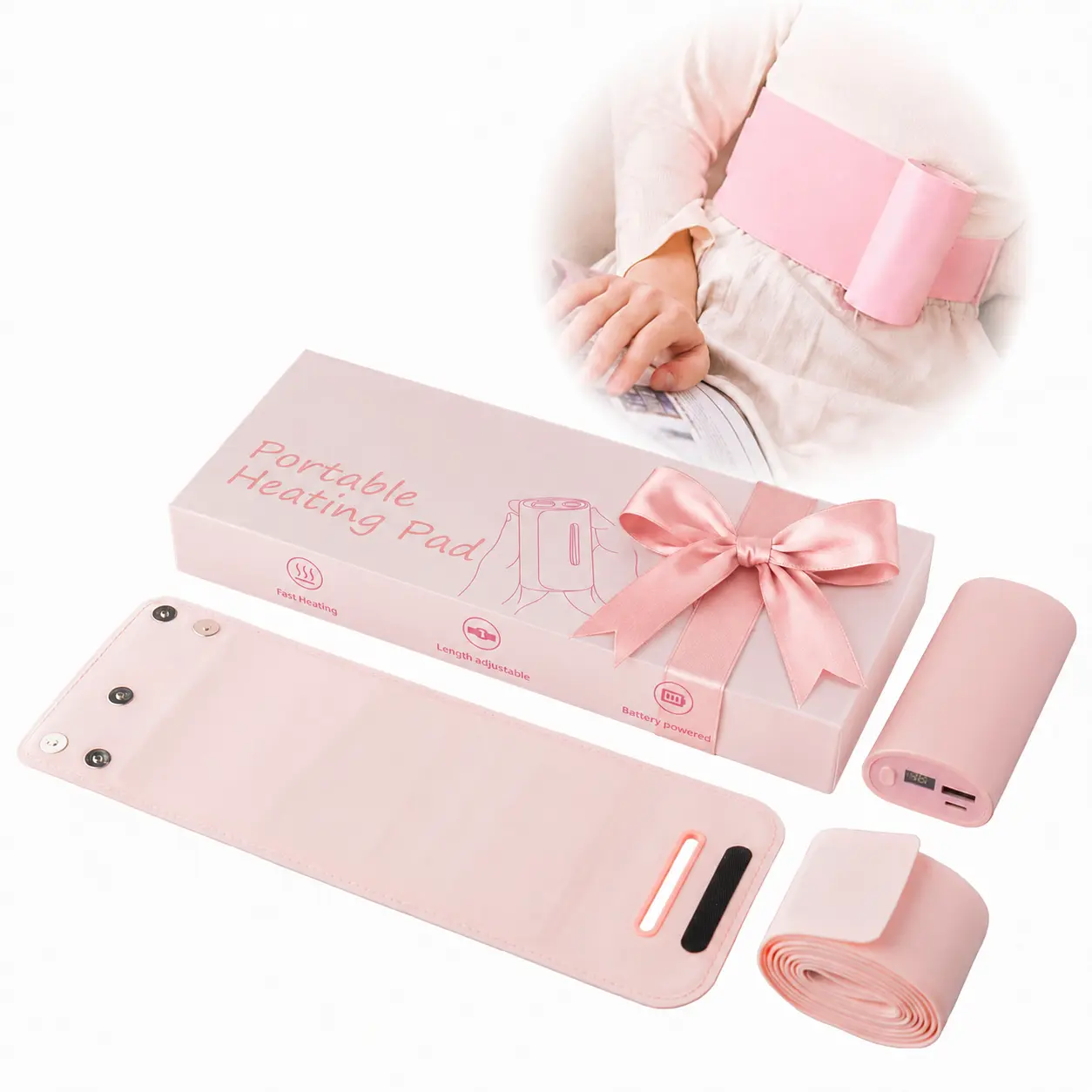 【Mosnami】Heating Pads, Warming Belts, Hand Warmers, Portable Chargers, Abdominal Heating Pads, Skin-friendly Lycra Fabric, Multiple Heat Settings, Perfect as Gifts for Women on Special Occasions