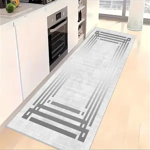 A silver framed Yizhang carpet, non slip and washable, suitable for home bedrooms, bathrooms, dining rooms, entrances, living rooms, corridors and other places, suitable for farmhouse decoration, ground protection pads, and can be used both indoors and ou