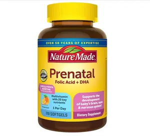 Nature Made Prenatal with Folic Acid + DHA, Prenatal Vitamin and Mineral Supplement for Daily Nutritional Support, 110 Softgels, 110 Day Supply