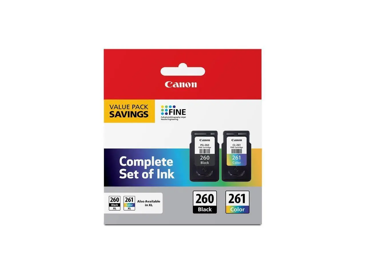 Canon PG-260 Black & CL-261 Color Ink Cartridge Value Pack for PIXMA TS5320 Canon PG-260 Black & CL-261 Color Ink Cartridge Value Pack for PIXMA TS5320