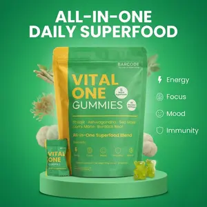 Vital One Gummies Shilajit Superfood Blend with Ashwagandha Sea Moss Lion's Mane & Burdock Root Vegan 30-Day Supply for Energy Focus & Wellness Edible Dietary Supplement