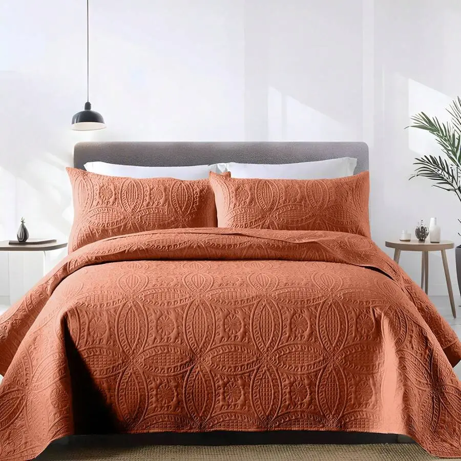 Quilts Queen Size For Bed, Bedspreads Light Weight Comforter Set With Ultrasonic Quilting Technology, Microfiber Modern Style Coin Pattern Coverlet For All Season - 3 Piece (1 Quilt 90" * 96", 2 Pillow Shams 20" * 26")