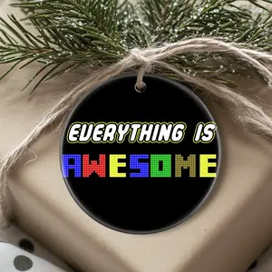 Christmas Ornaments The Lego Movie Everything Is Awesome Family Gift For Friends Circle Tree Birthday Holiday X-Mas Acrylic