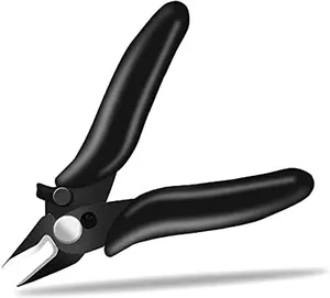3.5 Inches Mini Cutter with Lock, Flush Cutters, Small Wire Snips, Micro Wire Cutter with Spring, Black