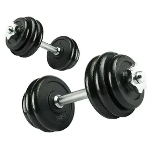 40lb Adjustable Dumbbell Set, Chrome & Black