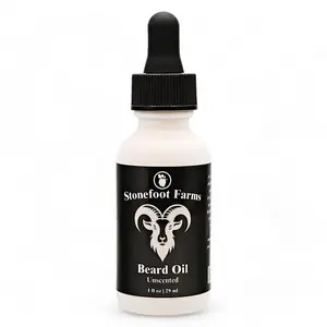 Stonefoot Farms Beard Oil - Unscented 1 oz - Beard Growth Oil with Jojoba and Argan Oil, Beard Oil for Men Beard Growth, Beard Softener, Conditioning Beard Oil Black Men, Mustache Oil, Mens Beard Oil