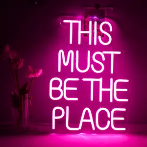 Must Be The Place Neon Sign, USB Powered Neon Sign, Wall Mounted Decorative Light, Neon Sign for Bar, Club, Billiard Room, Dance Hall, Music Restaurant, LED Neon Lights