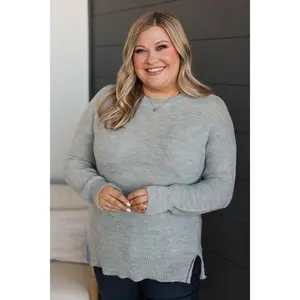 Be Fashionable Knit Sweater- Light Grey