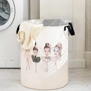 Dancing Print Laundry Basket with Handle, Durable Foldable Clothes Storage Bin, Large Capacity Toy Organizer, Home Use Reusable Hamper, Collapsible Laundry Hamper